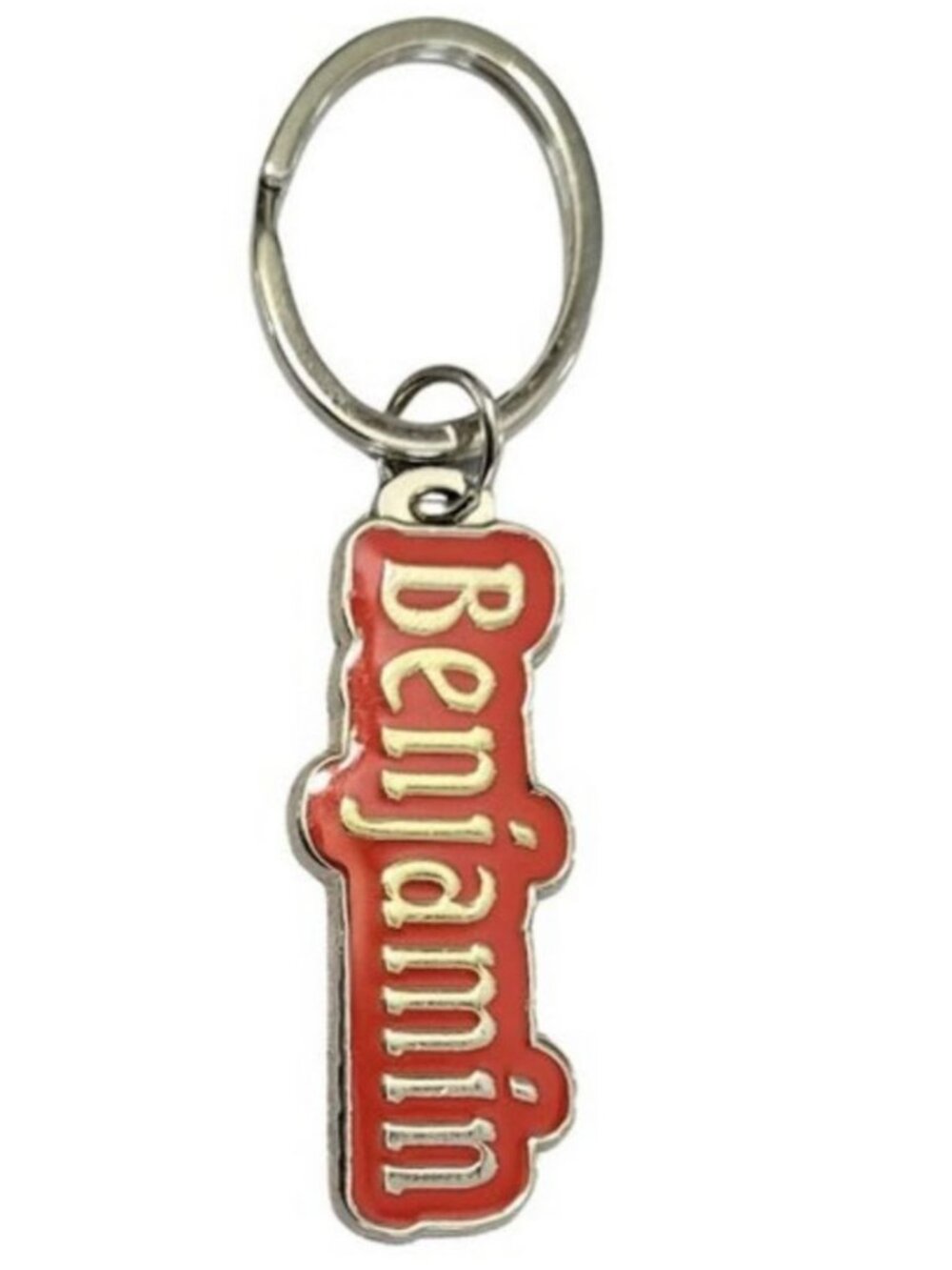 SWIBCO NW0T Red & Silver Galaxy Keychain Silver Metal Personalized Name BENJAMIN
